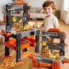 KIZONLY Kids Tools Toy Sets for Aged 3 4 5 6 7 8, 2 in 1 Workbench Toys for Toddlers 3-5, Pretend Play Toolbox, Construction Mechanic Set with Sound, Educational Birthday Gift for Boys Girls Ages 3-8 view 3