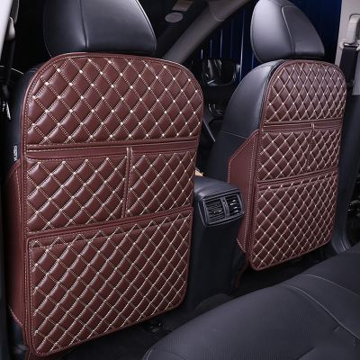 PYJCFHXGN 2 Pcs Car Seat Back Anti Kick Pad for Mercedes Benz GLE 250d 450 500 580/AMG 43 53 63 63S, Kick Mats with 2 Storage Pockets, Convenient Storage, Scratch-Resistant and Durable Pad