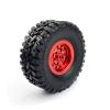Compatible with WPL C14 C24 C34 C44 B14 B24 for MN D90 for MN99s RC Car Upgrade Parts Metal Wheel Rim Rubber Tire Tyre Set RC Car Accessories(Red) view 2