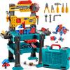 KIZONLY Kids Tools Toy Sets for Aged 3 4 5 6 7 8, 2 in 1 Workbench Toys for Toddlers 3-5, Pretend Play Toolbox, Construction Mechanic Set with Sound, Educational Birthday Gift for Boys Girls Ages 3-8 view 1