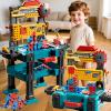KIZONLY Kids Tools Toy Sets for Aged 3 4 5 6 7 8, 2 in 1 Workbench Toys for Toddlers 3-5, Pretend Play Toolbox, Construction Mechanic Set with Sound, Educational Birthday Gift for Boys Girls Ages 3-8 view 3
