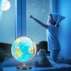 LDAILY Illuminated World Globe with Stable Stand Base, Educational Interactive Clear Map and Built-in LED Night Light, 720 Rotating Light up Globe for Children, Adults, Classroom, Home & Office Desk view 2