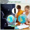 LDAILY Illuminated World Globe with Stable Stand Base, Educational Interactive Clear Map and Built-in LED Night Light, 720 Rotating Light up Globe for Children, Adults, Classroom, Home & Office Desk view 4
