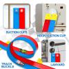 Flexible Race Track Toys for Kids, 15 Ft Double Lane Racetrack with 4 Cars & Suction Cups, Compatible with Hot Wheels & 1/64 Diecast Cars, Portable Roll Up Car Ramp Track Set for Ages 3+(Red & Blue) view 3