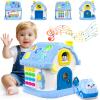 Fidecexv Montessori Toys for 1 Year Old Boy Gifts, 12-in-1 Musical House Educational Baby Toddler Boy Toy Age 1-2, First Birthday Easter Gift for Boy Girl 6-12 12-18 6-24 Months, Blue view 1