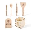 Personalized Wood Cooking Baking Tools with Name Set of 6 Kitchen Birthday for Kids view 1