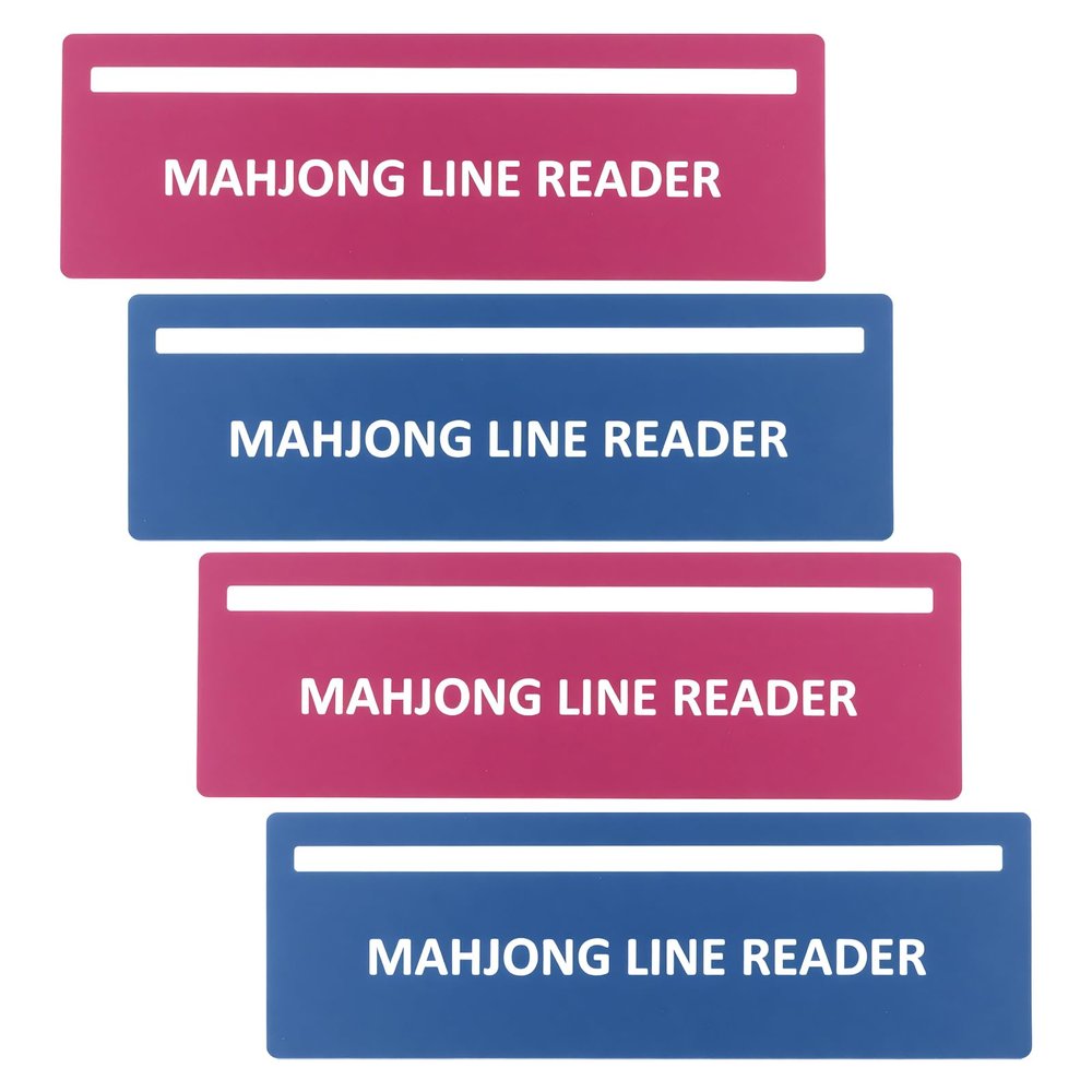 4PCS Plastic Mahjong Line Finder, Bright Mahjong Rules Helper Reader, Mahjong Card Guide and Lining Finder/Mahjong Card Line Guide Bright Acrylic Mahjong-Line Reader Tracker Ruler