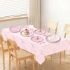 101Pcs Bow Birthday Decorations Pink Bow Themed Party Tableware Set-Paper Plates and Napkins,Forks,Pink Bow Tablecloths for Baby Shower Party,Girls Birthday Party,Serves 25 Guests view 4