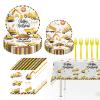 101Pcs Construction Theme Birthday Party Decorations Tableware Set Includes Plates, Napkins,Tablecloth,Forks for Boys Kids Construction Excavator Birthday Party Supplies Serves 25 Guests view 1