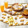 101Pcs Construction Theme Birthday Party Decorations Tableware Set Includes Plates, Napkins,Tablecloth,Forks for Boys Kids Construction Excavator Birthday Party Supplies Serves 25 Guests view 3
