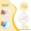 Gjinxi Mirror Round Cupcake Toppers Acrylic Circle Happy Birthday Cupcake Toppers, 20PCS Happy Birthday Cake Decorations, Round Engraved Cake Picks, Reusable Party Supplies, Gold view 4