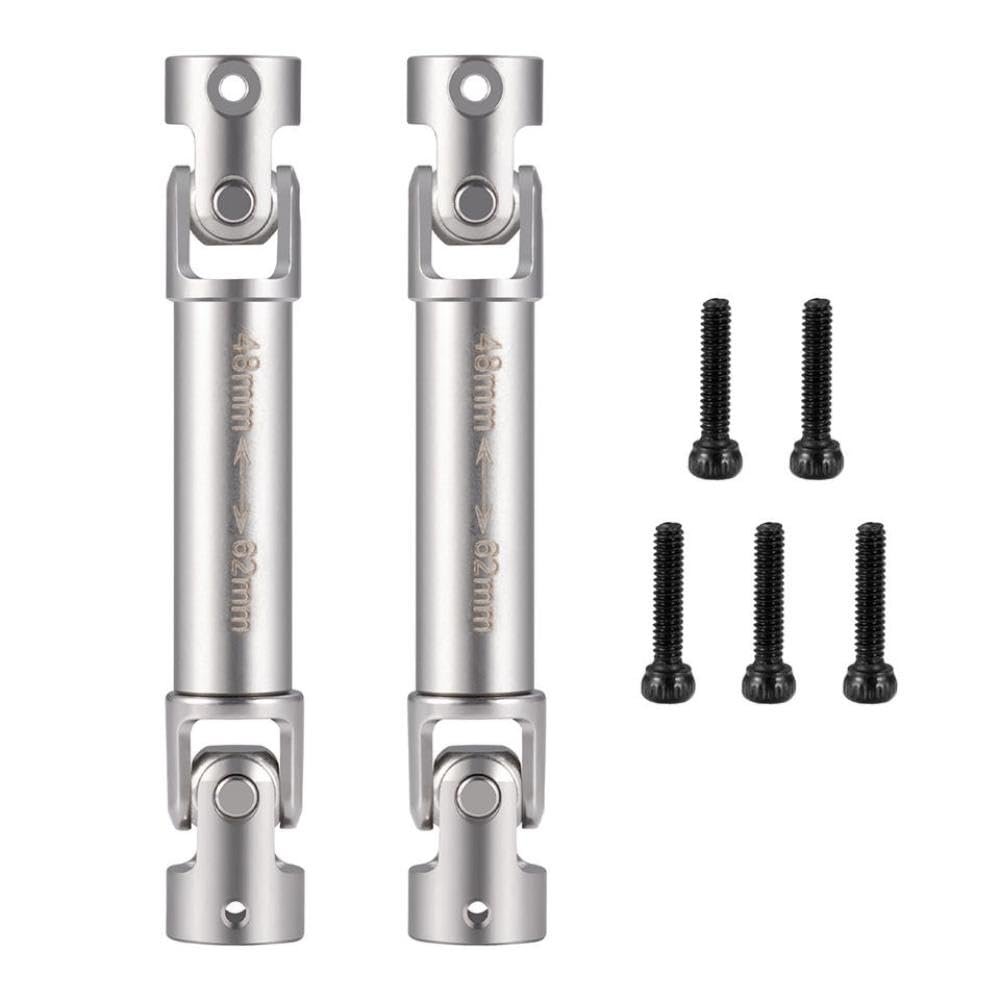 2PCS Stainless Steel Center Drive Shafts with D-Shaped Holes Compatible with 1 18 Scale RC Crawler Models FMS FCX18 LC80 Upgrade Replacement Parts
