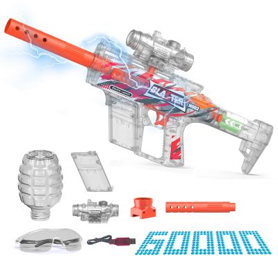 Gel Ball Blaster Transparent Version Electric Semi Auto Powerful 170 Fps 85ft 10 Rs Per Seconds High Speed Automatic Splatter Ball Blaster Science Style Age 14+(White)