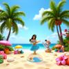 Solar Powered Dancing Hula Girl Dashboard Decoration, Car Interior Ornament, Desktop Figure with Shaking Head Motion view 2