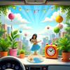 Solar Powered Dancing Hula Girl Dashboard Decoration, Car Interior Ornament, Desktop Figure with Shaking Head Motion view 4