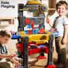 DULONIME 2 in 1 Workbench Tools Toys Set with Sound for Toddlers Aged 3-5, 145 PCS Educational Construction Mechanic Toolbox for Boys Girls, Pretend Play Toys Birthday Gift for Kids 3 4 5 6 Years Old view 4
