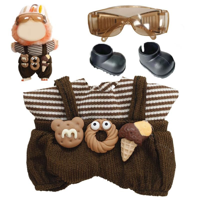 6.7 Inch Doll Clothes for 17cm Cute Ice Cream Dolls  Dress Up Accessories and Outfits (Brown)