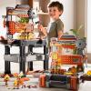 DULONIME 2 in 1 Workbench Tools Toys Set with Sound for Toddlers Aged 3-5, 145 PCS Educational Construction Mechanic Toolbox for Boys Girls, Pretend Play Toys Birthday Gift for Kids 3 4 5 6 Years Old view 3