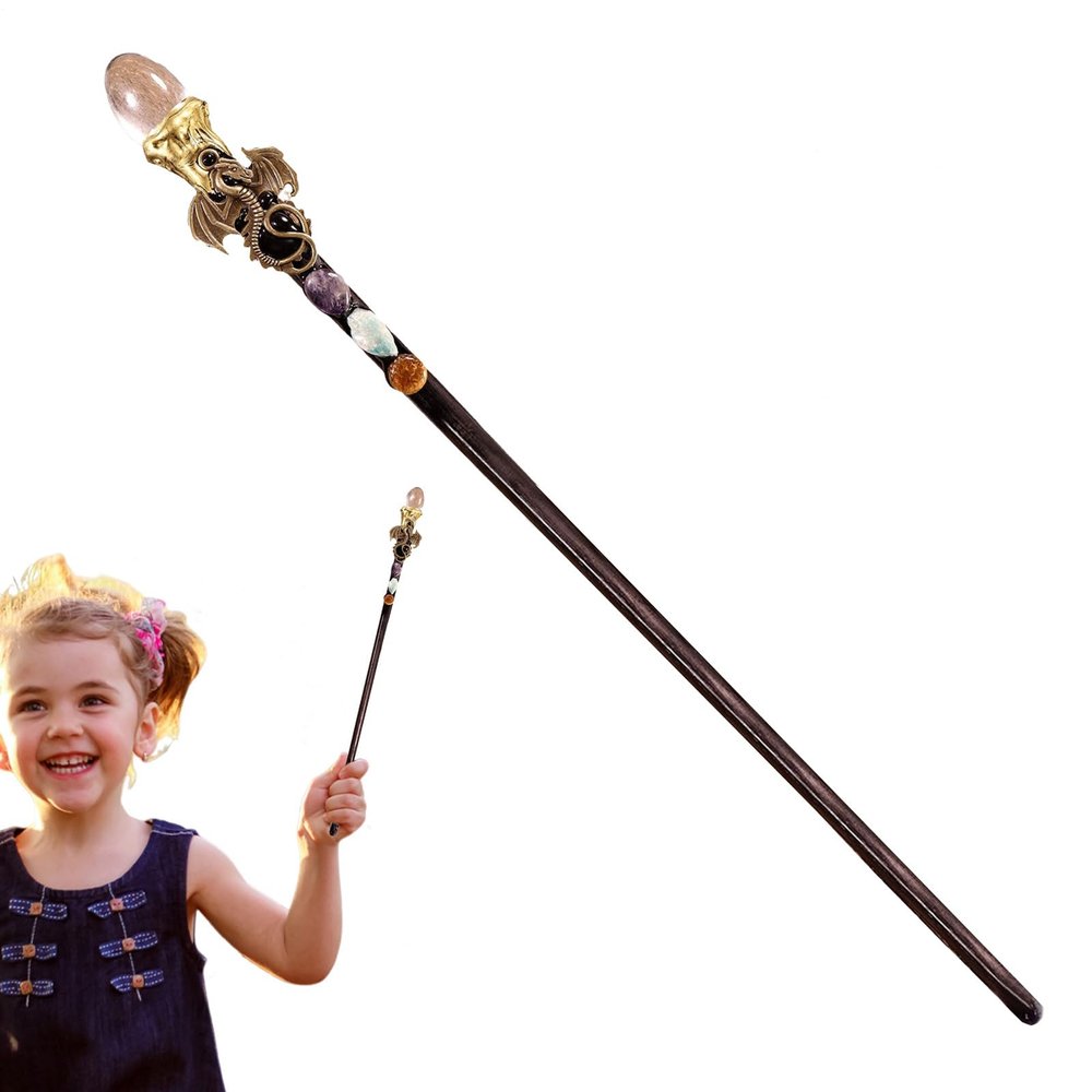 Fairy Witch Wands |Natural Crystal Role Play Wand - Amethyst Fairy, Handcrafted Cosplay Costume Prop | Polished Stone Tool