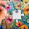 Colorful Wildflower Pages Puzzles for Adults 1000 Pieces, Beautiful Flower Plant Painting Jigsaw Puzzles, Art Challenging Floral Puzzle view 3