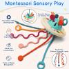 Fyxttalor Baby Toy for 12M+, Montessori Sensory Toy Play Set for Toddlers, UFO Pull String Toy in Stollers Educational Toy for Development Fine Motor Skills Gift for Boys& Girls view 3