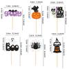 24Pcs Skull Halloween Cupcake Toppers Spooky Boo Cupcake Picks Ghost Pumpkin Spider Web Food Picks for Halloween Cupcake Decorations Spooky Birthday Party Decoration Halloween Party Supplies view 2