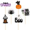 24Pcs Skull Halloween Cupcake Toppers Spooky Boo Cupcake Picks Ghost Pumpkin Spider Web Food Picks for Halloween Cupcake Decorations Spooky Birthday Party Decoration Halloween Party Supplies view 3