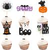 24Pcs Skull Halloween Cupcake Toppers Spooky Boo Cupcake Picks Ghost Pumpkin Spider Web Food Picks for Halloween Cupcake Decorations Spooky Birthday Party Decoration Halloween Party Supplies view 4
