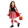 4PCS Girls Little Red Riding Hood Costume Red Cape Cosplay Dress Kids Fancy Princess Cosplay Halloween Outfit (Large-130) view 2