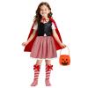 4PCS Girls Little Red Riding Hood Costume Red Cape Cosplay Dress Kids Fancy Princess Cosplay Halloween Outfit (Large-130) view 4