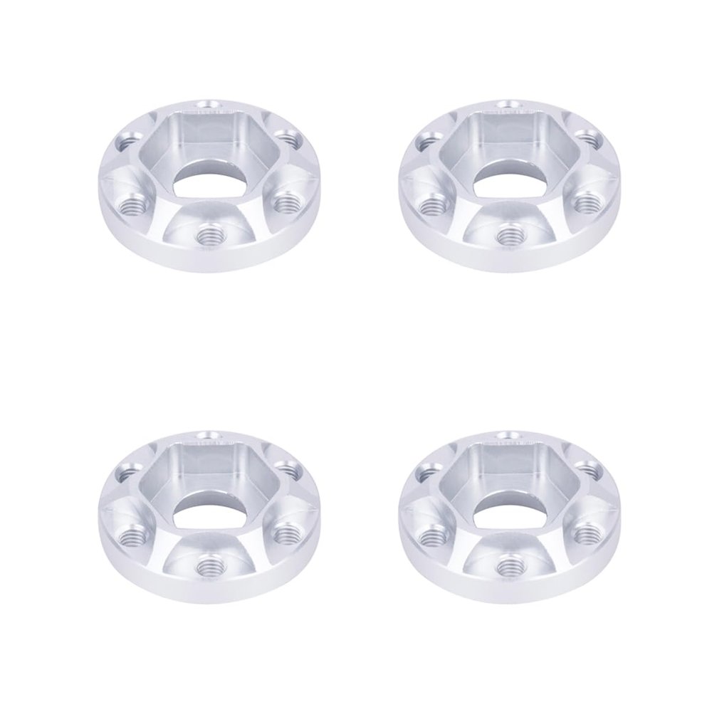 4Pcs Aluminum Alloy Wheel Hex Hub 6/9/12/15/18/21mm for 1/10 RC Crawler Car 1.9 2.2 Wheels Rim Axial SCX10 TRX4 RR10 Wraith Capra D90 (Silver,6mm)