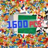 1600 PCS Building Bricks Set, Classic Bulk Building Blocks Compatible with All Major Brands, Includes 3 Baseplates, 53 Wheels Doors Windows Accessories, Creative STEM Construction Toy Gift for Kids view 1