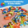 1600 PCS Building Bricks Set, Classic Bulk Building Blocks Compatible with All Major Brands, Includes 3 Baseplates, 53 Wheels Doors Windows Accessories, Creative STEM Construction Toy Gift for Kids view 4