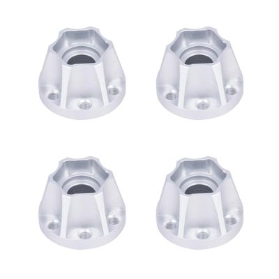 4Pcs Aluminum Alloy Wheel Hex Hub 6/9/12/15/18/21mm for 1/10 RC Crawler Car 1.9 2.2 Wheels Rim Axial SCX10 TRX4 RR10 Wraith Capra D90 (Silver,15mm)