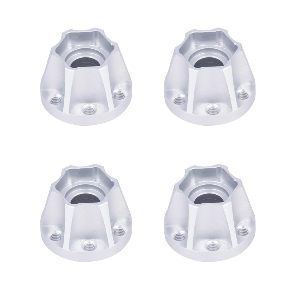 4Pcs Aluminum Alloy Wheel Hex Hub 6/9/12/15/18/21mm for 1/10 RC Crawler Car 1.9 2.2 Wheels Rim Axial SCX10 TRX4 RR10 Wraith Capra D90 (Silver,15mm)