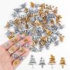 100 Pieces Tiny Christmas Tree for Dollhouse Micro Resin Decor for Crafts Mini Things for Fairy Garden Micro Landscaping Decoration, Snowflake view 1