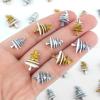 100 Pieces Tiny Christmas Tree for Dollhouse Micro Resin Decor for Crafts Mini Things for Fairy Garden Micro Landscaping Decoration, Snowflake view 3