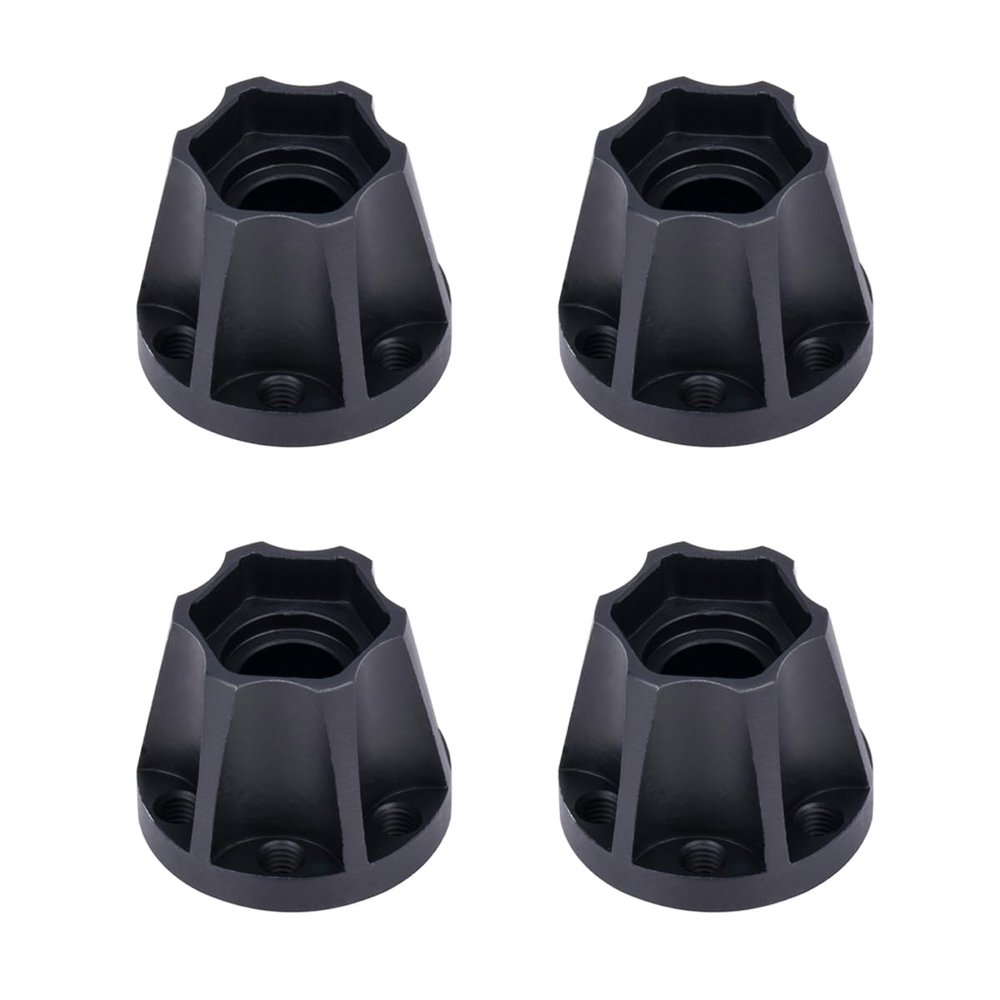 4Pcs Aluminum Alloy Wheel Hex Hub 6/9/12/15/18/21mm for 1/10 RC Crawler Car 1.9 2.2 Wheels Rim Axial SCX10 TRX4 RR10 Wraith Capra D90 (Black,18mm)