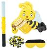 Bees Themed Piata Bee Pinata with Blindfold Stick Confetti Paper Bumble Birthday Pinata for Birthday Theme Party Supplies Decoration view 1