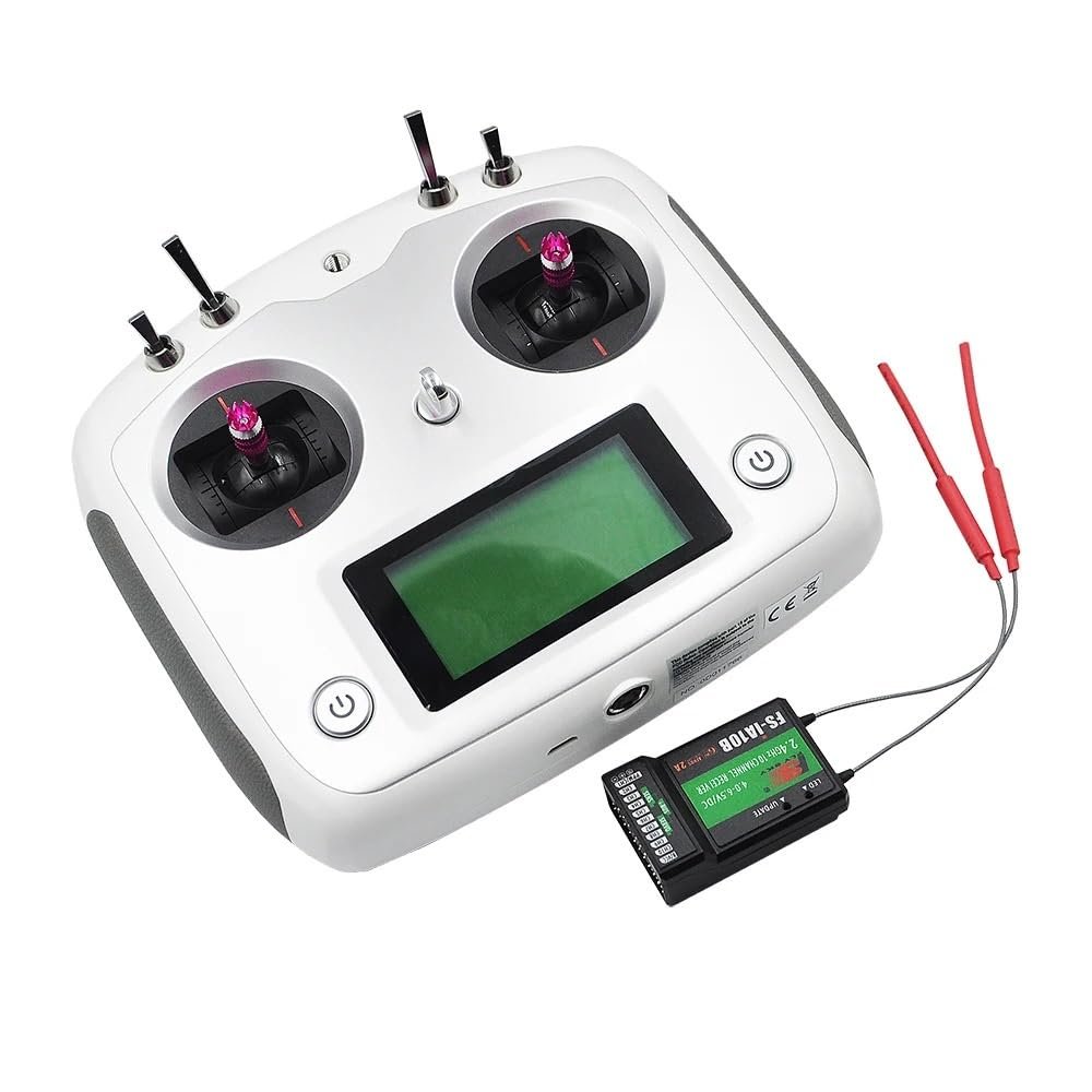 FS-i6S 10-Channel 2.4GHz RC Radio Transmitter & Receiver Kit with iA6B/iA10B for RC Hydraulic & Bulldozer(I6S iA10B Receiver)
