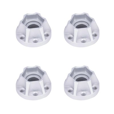 4Pcs Aluminum Alloy Wheel Hex Hub 6/9/12/15/18/21mm for 1/10 RC Crawler Car 1.9 2.2 Wheels Rim Axial SCX10 TRX4 RR10 Wraith Capra D90 (Silver,12mm)