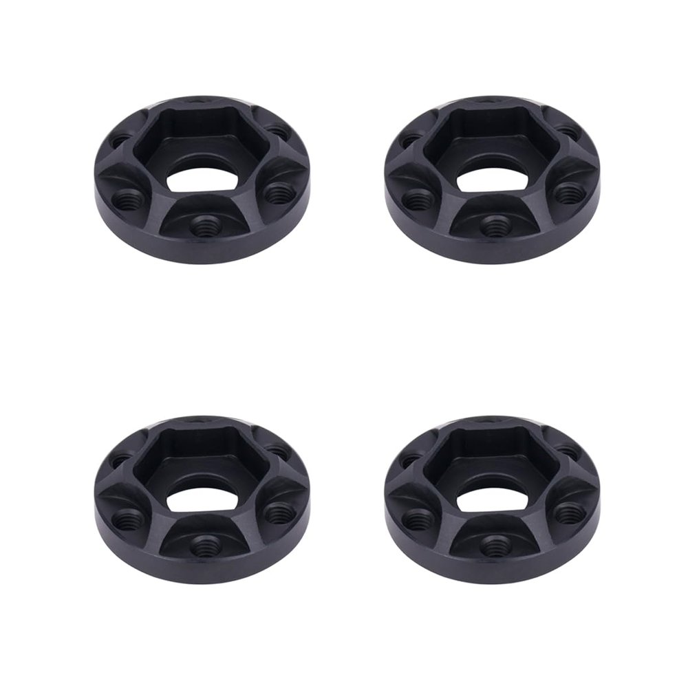 4Pcs Aluminum Alloy Wheel Hex Hub 6/9/12/15/18/21mm for 1/10 RC Crawler Car 1.9 2.2 Wheels Rim Axial SCX10 TRX4 RR10 Wraith Capra D90 (Black,6mm)