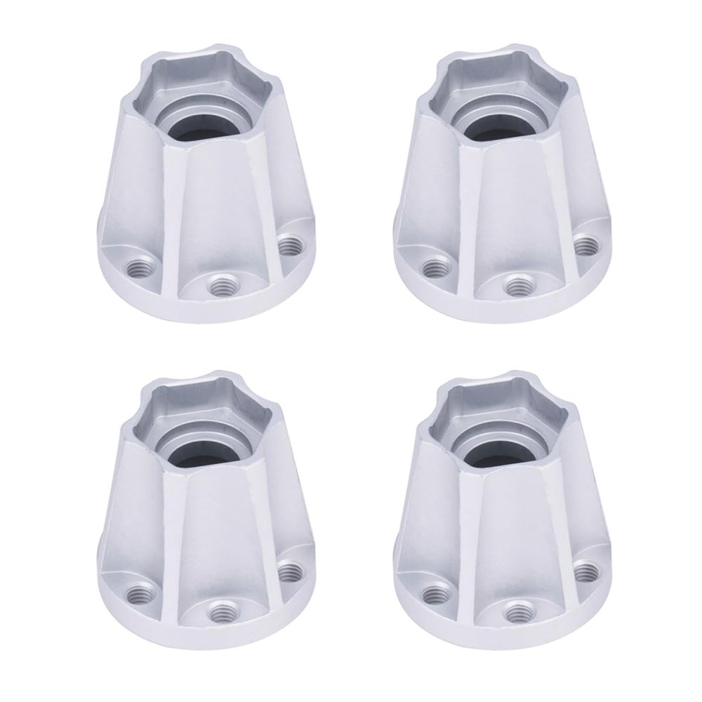 4Pcs Aluminum Alloy Wheel Hex Hub 6/9/12/15/18/21mm for 1/10 RC Crawler Car 1.9 2.2 Wheels Rim Axial SCX10 TRX4 RR10 Wraith Capra D90 (Silver,21mm)
