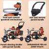 Toddler Stroller Buggies with Dual Seats,Trikes with Headlight,Toddler Tricycle with Parent Handle,Front seat with guardrail,Rear seat with armrest,Double Brakes view 4