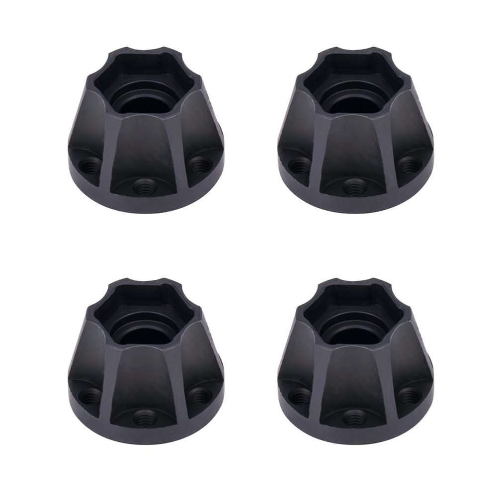 4Pcs Aluminum Alloy Wheel Hex Hub 6/9/12/15/18/21mm for 1/10 RC Crawler Car 1.9 2.2 Wheels Rim Axial SCX10 TRX4 RR10 Wraith Capra D90 (Black,15mm)