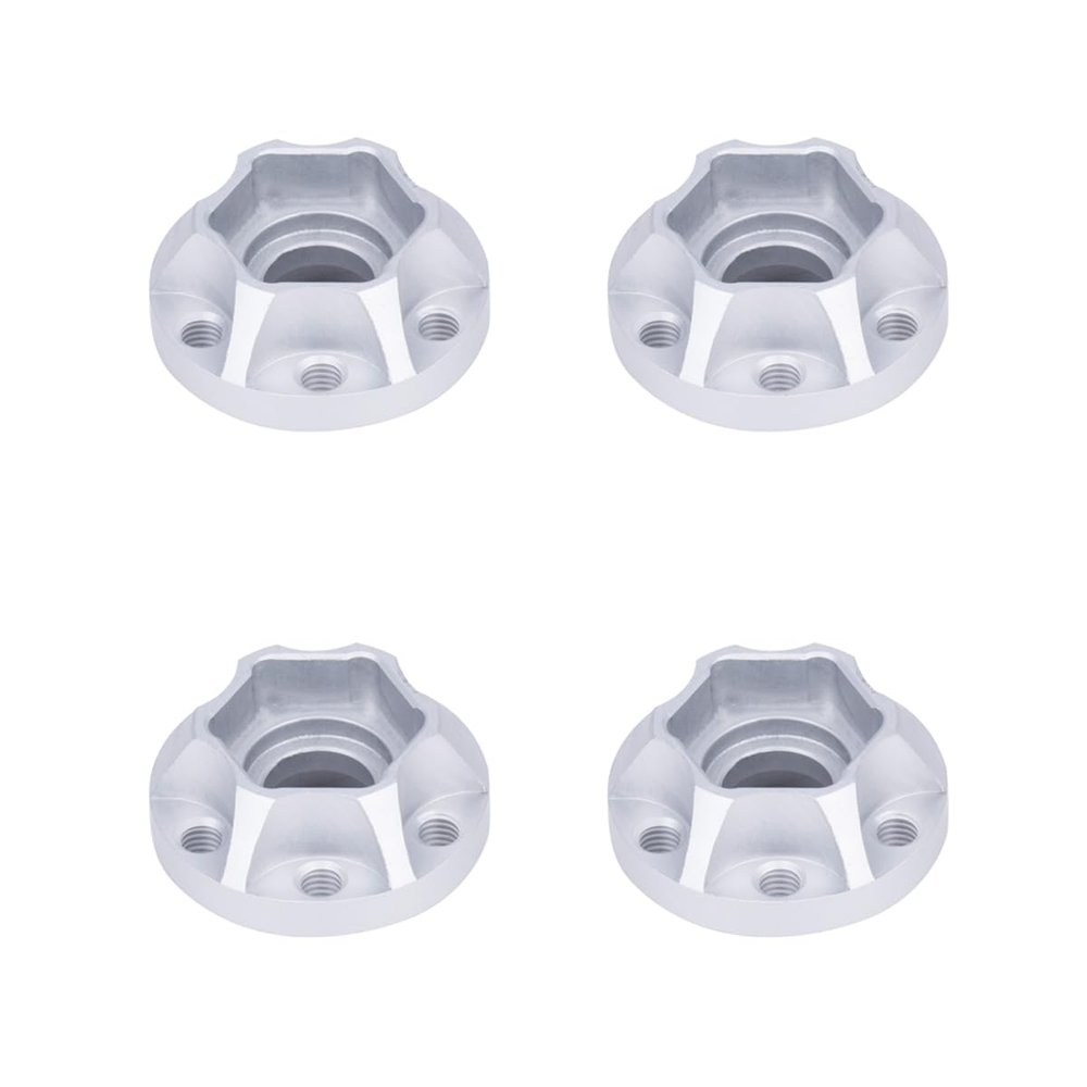 4Pcs Aluminum Alloy Wheel Hex Hub 6/9/12/15/18/21mm for 1/10 RC Crawler Car 1.9 2.2 Wheels Rim Axial SCX10 TRX4 RR10 Wraith Capra D90 (Silver,9mm)