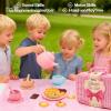 HAPGFS Silicone Tea Party Set for Kids - Complete Pretend Play Toy with Teapot, Cups, Picnic Basket, Food-Grade Safe Material for Toddlers Ages 3-5, Ideal for Indoor and Outdoor Imaginative Fun view 4