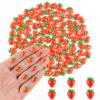 100 Pieces Tiny Strawberry for Dollhouse Micro Resin Fruit Decor for Crafts Mini Things for Fairy Garden Micro Landscaping Decoration, Style 3 view 1