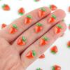 100 Pieces Tiny Strawberry for Dollhouse Micro Resin Fruit Decor for Crafts Mini Things for Fairy Garden Micro Landscaping Decoration, Style 3 view 2