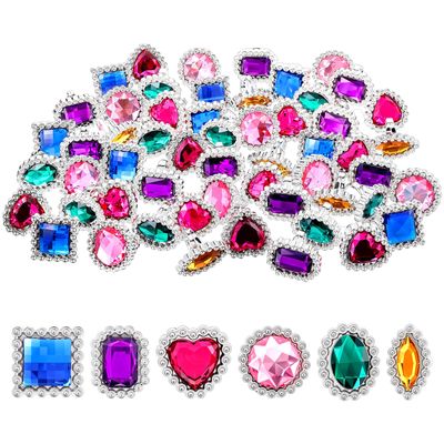 Quilax 72 Pcs Colorful Plastic Rings, Adjustable Rings Princess Jewelry, Fake Ring for Costume Bridal Shower Dress Party Accessories